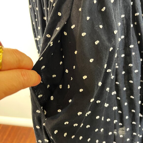 J. Peterman Black and White Swiss Dot Dress with Pockets - 100% Cotton - Size 2 - Picture 9 of 10
